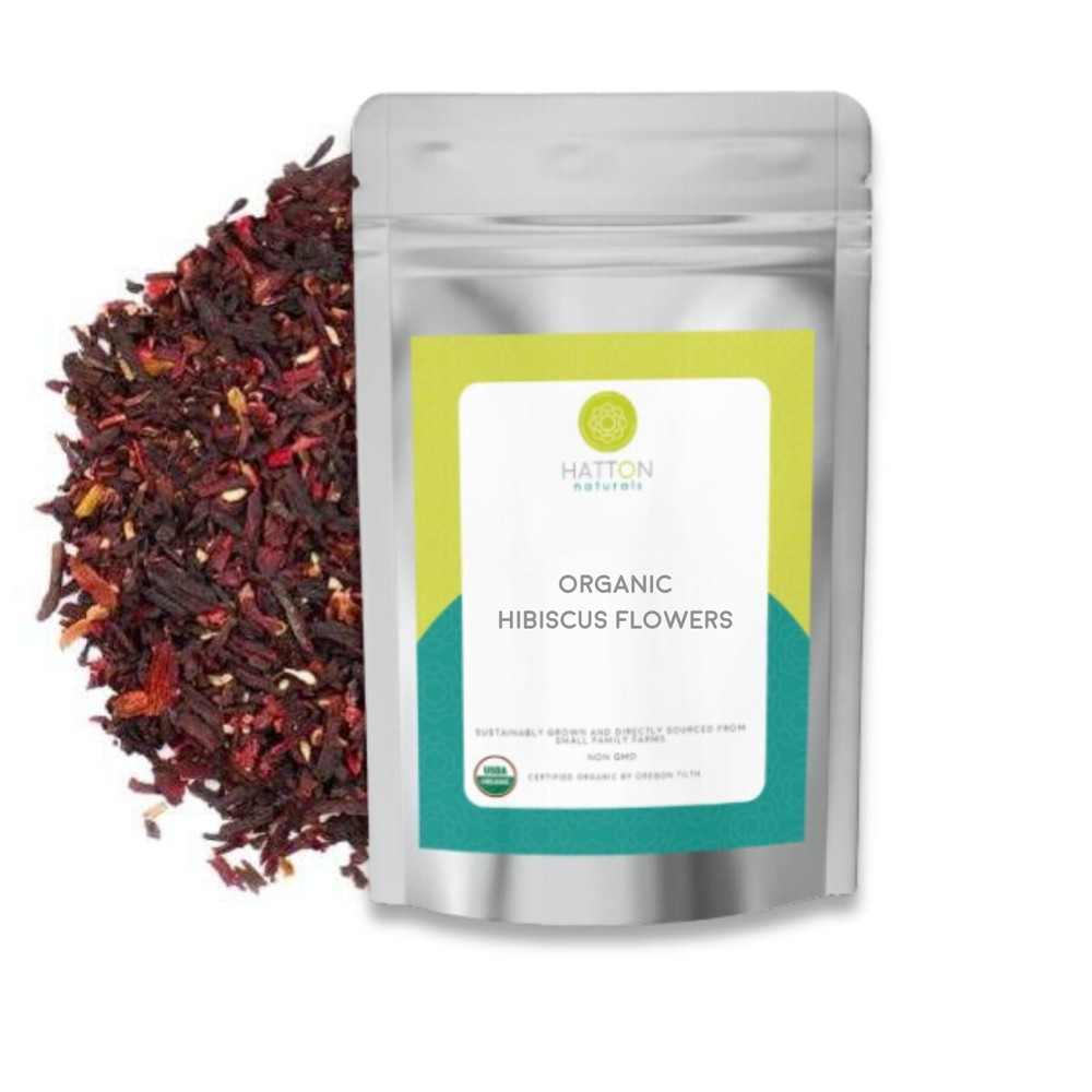 Organic Hibiscus Flowers, Cut&Sifted – Herbal Tea & Culinary Use, Caffeine Free