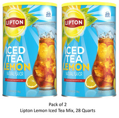 Lipton Lemon Iced Tea Mix, 28 Quarts (2 Pack)