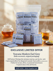 Teavana Modern Earl Grey Black Tea Bergamot Lavender 60 Tea bags Bulk Mylar Bag