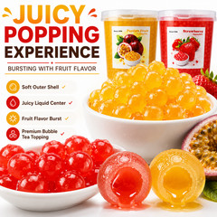 Honey&Milk Popping Boba 4 Pack 3.2KG Passion Fruit Strawberry Bubble Tea Taiwan