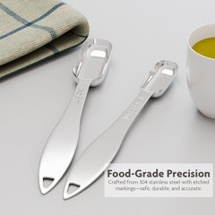 TREMENDRY 1g (1/2tsp|2.5ml) Matcha Scoop, Stainless Steel 1g(2.5ml), Silver