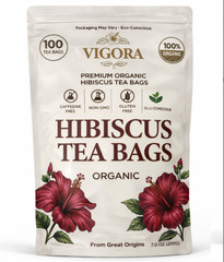 Hibiscus Tea Bags 100 Count – 100% Pure Natural Dried Hibiscus Flowers US