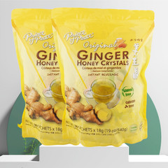 Pack of 2- Original Ginger Tea Instant Ginger Honey Crystals, 30 Sachets