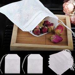 500 Disposable White Non-Woven EMPTY Tea Bags Drawstring Filter Bags for Spices