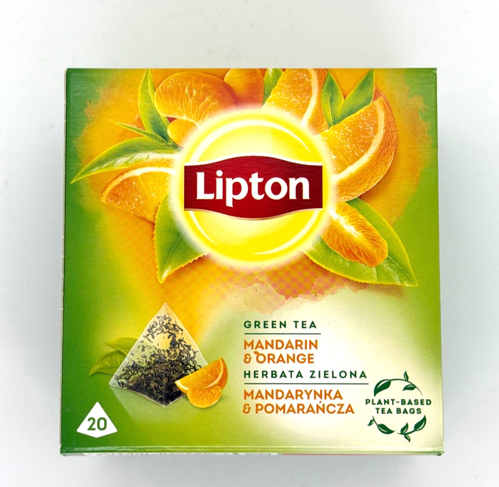 Lipton GREEN TEA: Mandarin & Orange 1 box /20 tea bags-SHIPS FREE