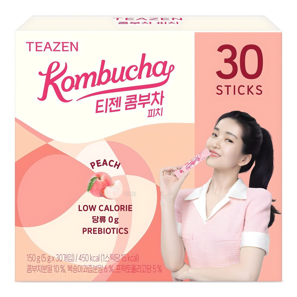 TEAZEN Kombucha Peach Prebiotics Tea 5g x 30Stick