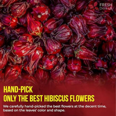 Premium 140 Hibiscus Flowers Tea Bags, 100% Natural, Handmade & Pure from Hibi