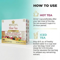 (2 PACK-BUNDLE) HYLEYS Slim Tea 9 Flavor Assortment 100 Ct Herba (200 TEA BAGS)