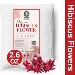 Dried Hibiscus Flower, Flor De Jamaica, Hibiscus Tea, Caffeine Free, 2.6oz