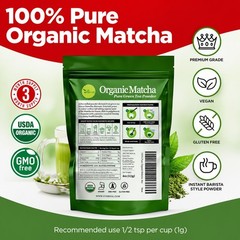 Organic Matcha Green Tea Powder 4oz (Pack of 4) Perfect for Drinks and Culinary