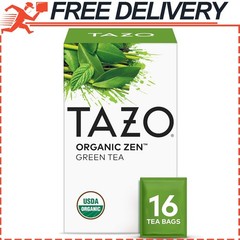 TAZO Organic Zen Green Tea Caffeinated w/ Refreshing Lemongrass & Spearmint 16ct