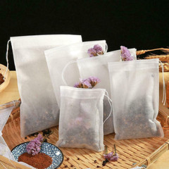 Disposable White Non-Woven EMPTY Tea Bags Drawstring Filter Bags for Spices LOT