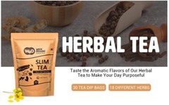 Detox Herbal Slim Tea, One Tea with 18 Herbs, Cleanse & Digest, 2 Packs