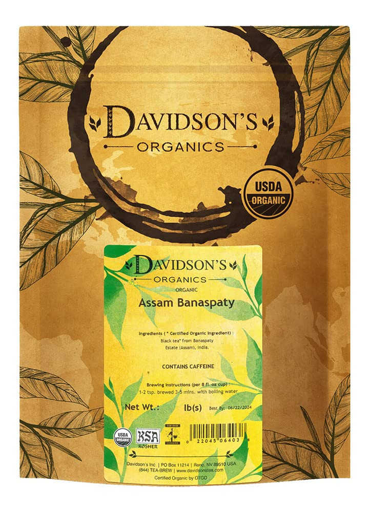 Davidson’S Tea Bulk, Organic Assam Banaspaty Estate Tea 1 Pound Bag