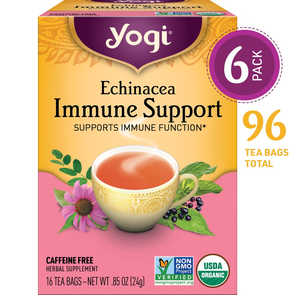 Yogi Tea – Echinacea Immune Support – 6 Pack, 96 Tea Bags