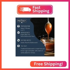 Organic Positively Tea Company, Butterscotch Black Tea, Loose Leaf, 16 Ounce