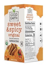 Good Earth Organic Sweet Spicy Herbal Tea Caffeine Free 18 Tea Bags
