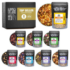 – Top 8 Favorites Sampler Set, Loose Leaf, up to 80 Cups, High to No Caffeine, H