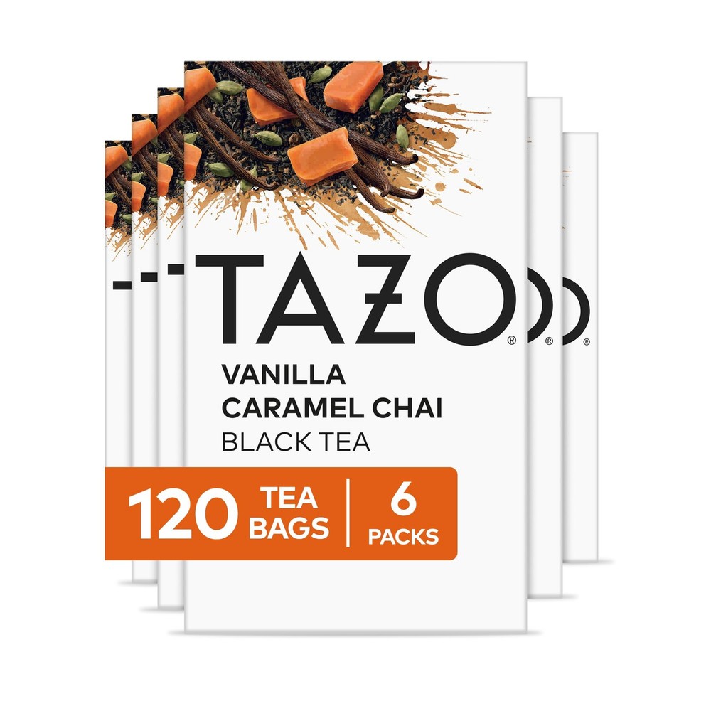TAZO Chai Tea Bags, Vanilla Caramel Chai, Caffeinated tea, 120 Total Bags 20c…