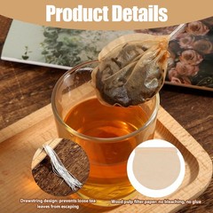 300x Non-woven Tea bag Filter Disposable Empty Teabags Loose Leaf Drawstring Bag