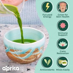 Japanese Ceremonial Matcha Tea Powder 100g Aprika Life USDA Organic JAS