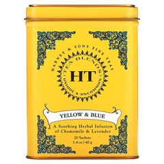 HT Tea Blend, Yellow & Blue, Chamomile and Lavender, Caffeine Free, 20 Sachets,