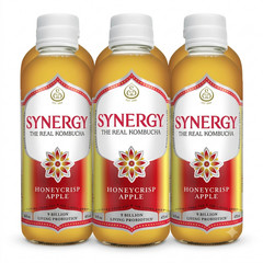 Synergy The Real Kombucha Honeycrisp Apple 16oz 6 Pack Tea Beverage