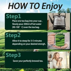 PiPi Tea Organic Oolong Tea Bags – Whole Leaf, 20 Bags (4g Each) – Cortisol & Ca