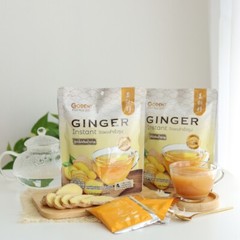 Golden, ready-to-drink ginger drink, unsweetened formula, 6 bags