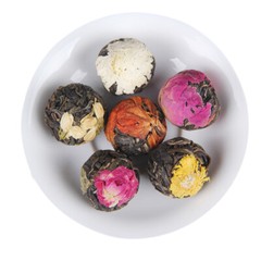 (120g) Raw Tea 18 Pcs Handmade Ball-shaped Assorted Flowers Flowering Pu-erh