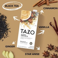 Classic Chai Latte Concentrate Black Tea 32oz Liquid Carton Real Brewed
