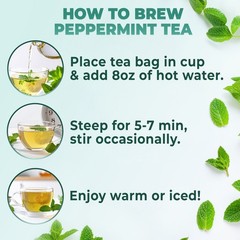 Peppermint & Chamomile Tea Bundle – 120 bags (60 in each pack), USA seller