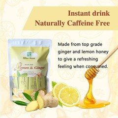 Lemon Ginger Herbal Tea, Honey Flavor Caffeine-Free Natural Inflammation Support
