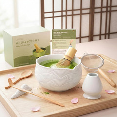 Matcha Kit Whisk Set (7 Pcs) – Complete Matcha Set, Matcha Bowl with with Bowl,