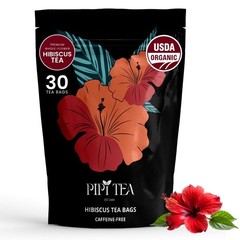 PiPi Tea Organic Hibiscus Tea Bags – Caffeine Free Herbal Tea Rich in Antioxi…