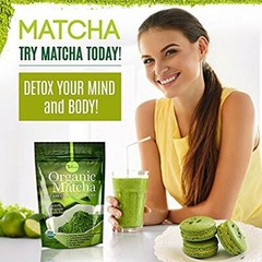 Organic Matcha Green Tea Powder for Latte Unsweetened Culinary Grade Vegan 2Pack