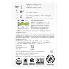 TAZO Organic Zen Green Tea Bags 144 Total Tea Bags 36ct – Pack of 4