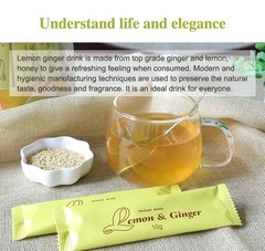 Lemon Ginger Herbal Tea, Honey Flavor Caffeine-Free Natural Inflammation Support