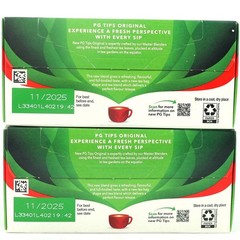 PG Tips Black Tea, Non-Pyramid Tea Bags, 40 Count, Best By: 11/2025, (2 Boxes)