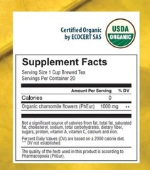 Calm and Relaxing Organic Chamomile Tea – 20 Bags – Naturally Caffeine Free