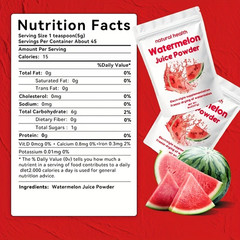 Natural Watermelon Juice Powder Vitamin C Allergen-Free Rich in Electrolytes