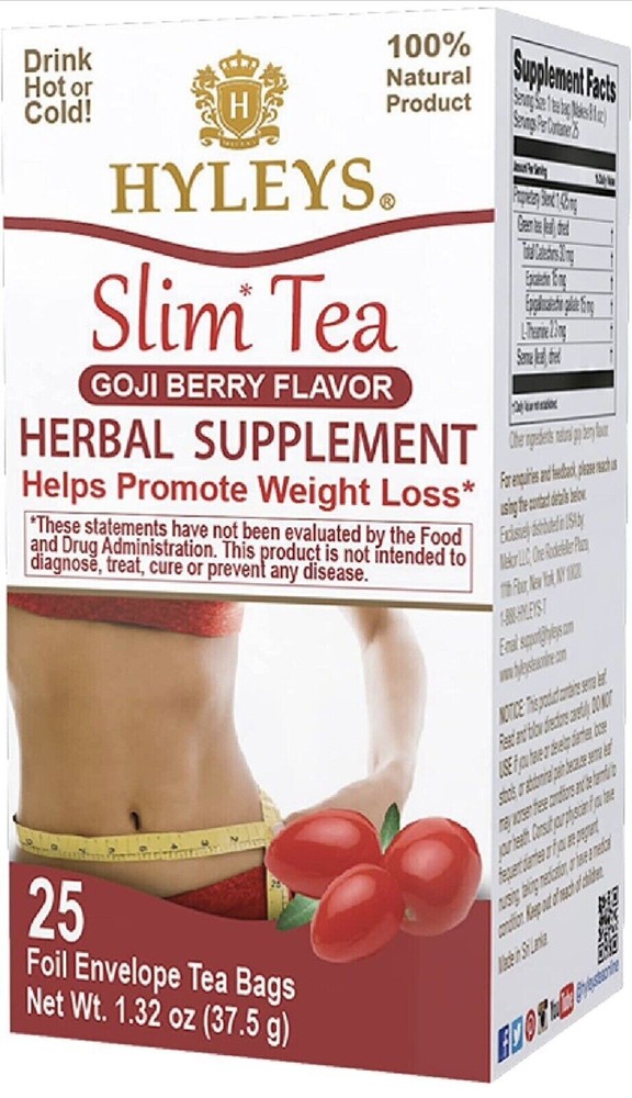 Hyleys Slim Green Tea Goji Berry Flavor (25 Tea Bags)