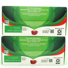 PG Tips Black Tea, Non-Pyramid Tea Bags, 40 Count, Best By: 11/2025, (2 Boxes)