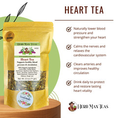 HEART TEA – with Reishi Mushroom, lowers blood pressure & heart palpitations