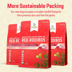 Red Rooibos Tea Bags USDA Certified South African Organic Herbal Tea, Naturally
