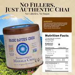 Blue Lotus Chai Tea – Traditional Masala Chai – Makes 100 Cups – 3 Ounce Masala