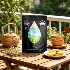 PiPi Tea Organic Oolong Tea Bags – Whole Leaf, 20 Bags (4g Each)-Weight Loss