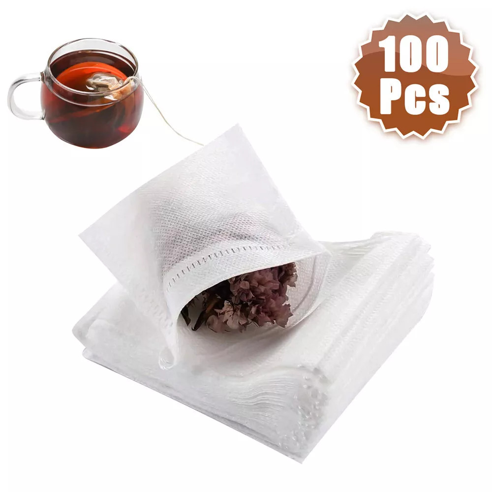 Disposable Tea Bags Bulk for Loose Leaf Tea Drawstring Empty Coffee Sachets Filt