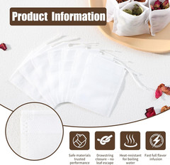 300 PCS Disposable Tea Bags for Loose Leaf Tea, Empty Tea Filter Bags