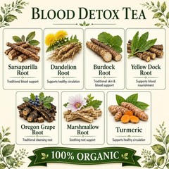 BLOOD DETOX TEA- For all skin conditions, liver detox by Master Herbalist 4oz
